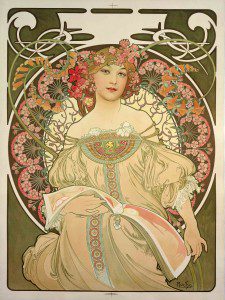 Champagne Printer Publisher by Mucha