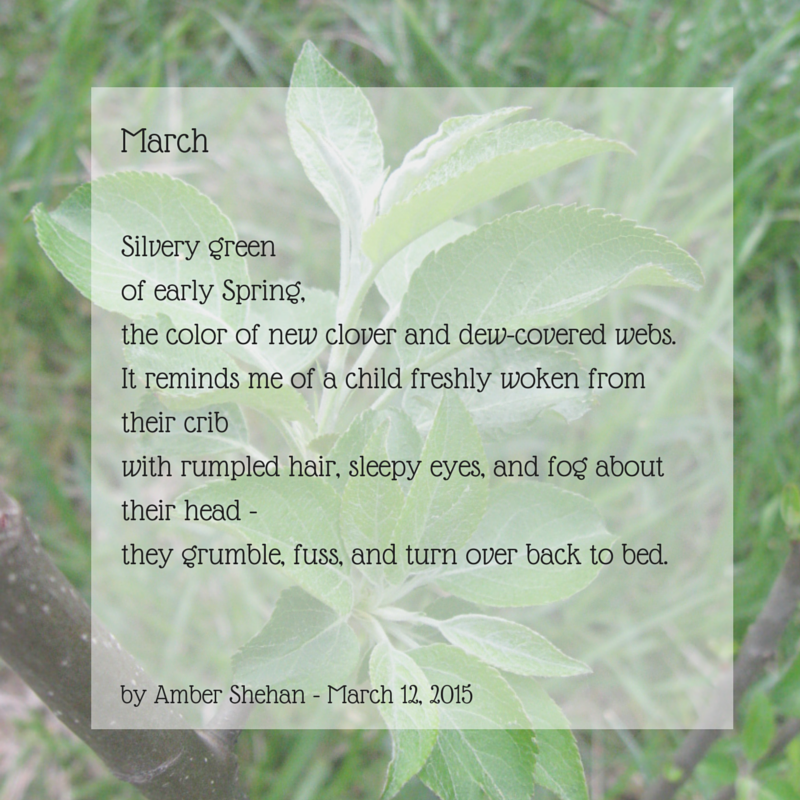 A poem about March from Amber Shehan on pixiespocket.com